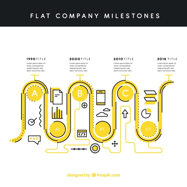 Gratis vector bedrijf mijlpalen infographic concept