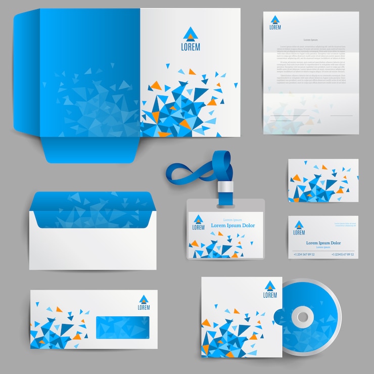 Gratis Vector bedrijfsidentiteit blauw