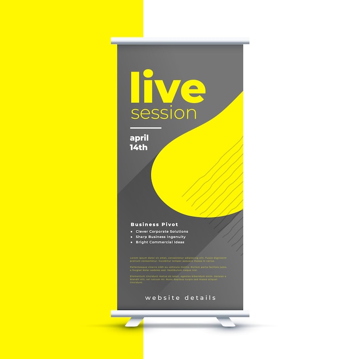 Gratis Vector bedrijfsroll up standee pagina banner voor outdoor marketing
