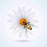 Gratis vector bee met bloem