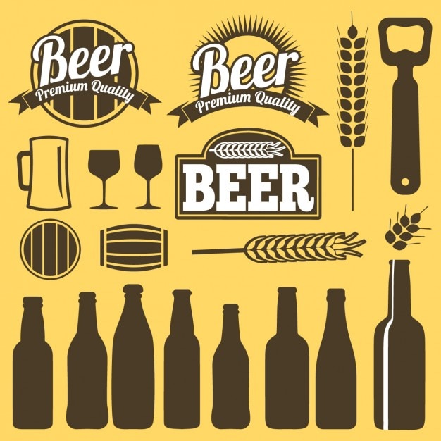 Gratis vector beer labels ontwerp