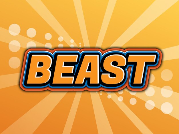 Beest teksteffect bewerkbare vector