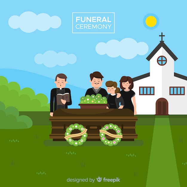 Gratis vector begrafenis ceremonie achtergrond