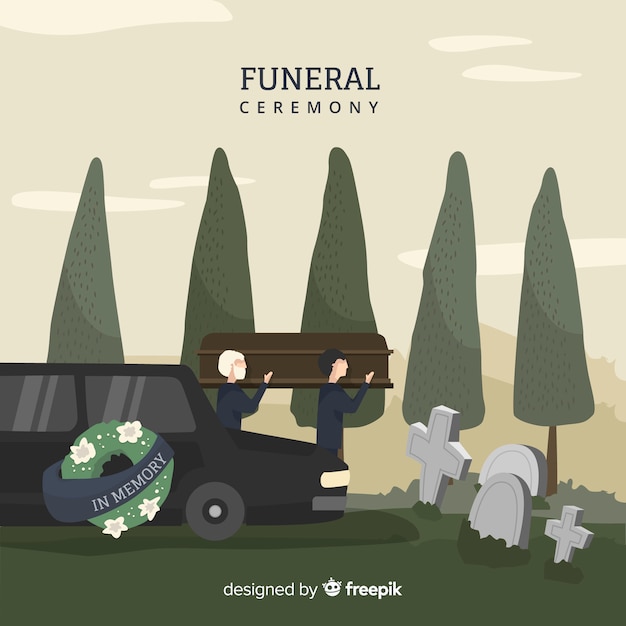 Gratis vector begrafenis ceremonie