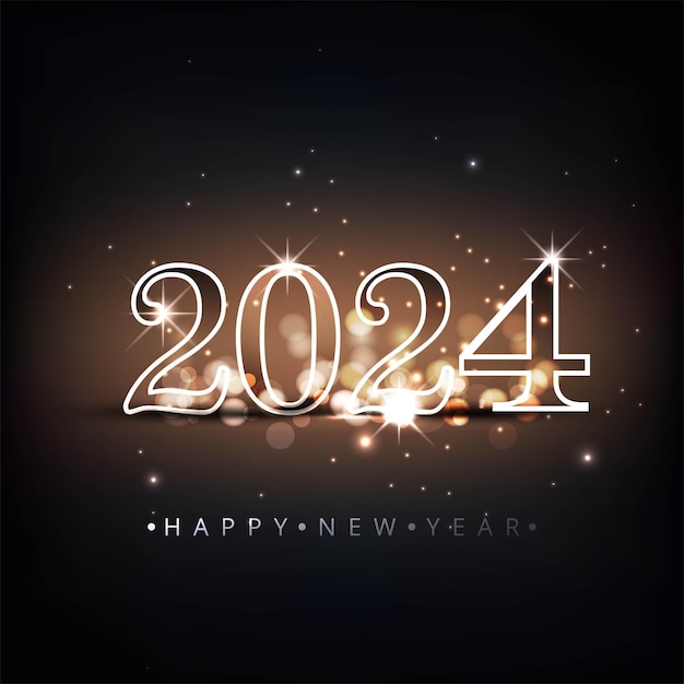 Gratis vector begroeting gelukkig nieuwjaar 2024 achtergrond