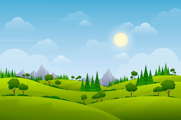 Gratis vector behang met natuurlijk landschapsthema