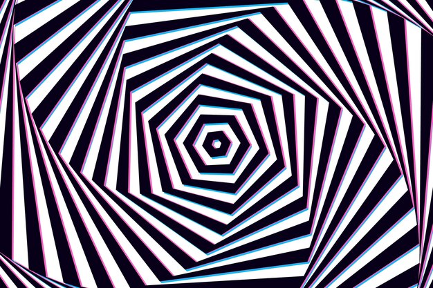Behang met psychedelische optische illusie