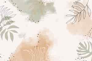 Gratis vector beige groene aquarel achtergrond