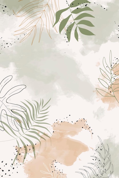 Gratis vector beige groene aquarel achtergrond