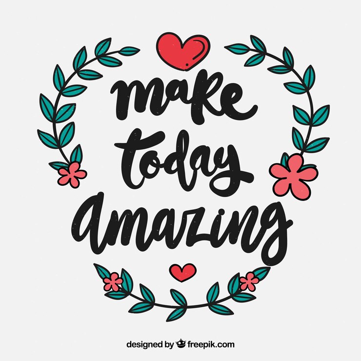Gratis Vector belettering achtergrond met inspirerende boodschap en bloemen