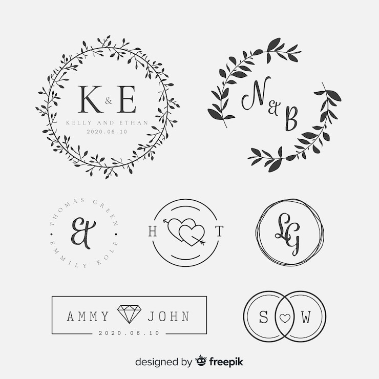 Gratis Vector belettering bruiloft collectie