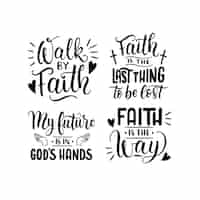 Gratis vector belettering christelijk geloof stickers collectie