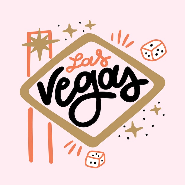 Gratis vector belettering concept met las vegas