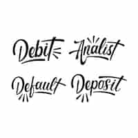 Gratis vector belettering economie woorden stickers collectie