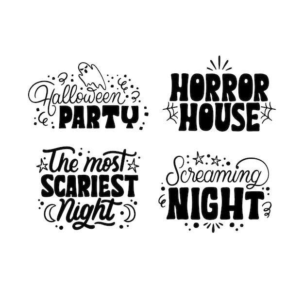 Belettering halloween stickers collectie