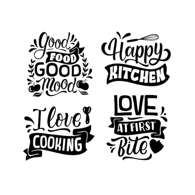 Belettering koken sticker collectie