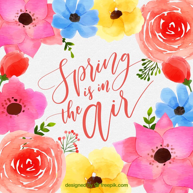 Gratis Vector belettering lente achtergrond