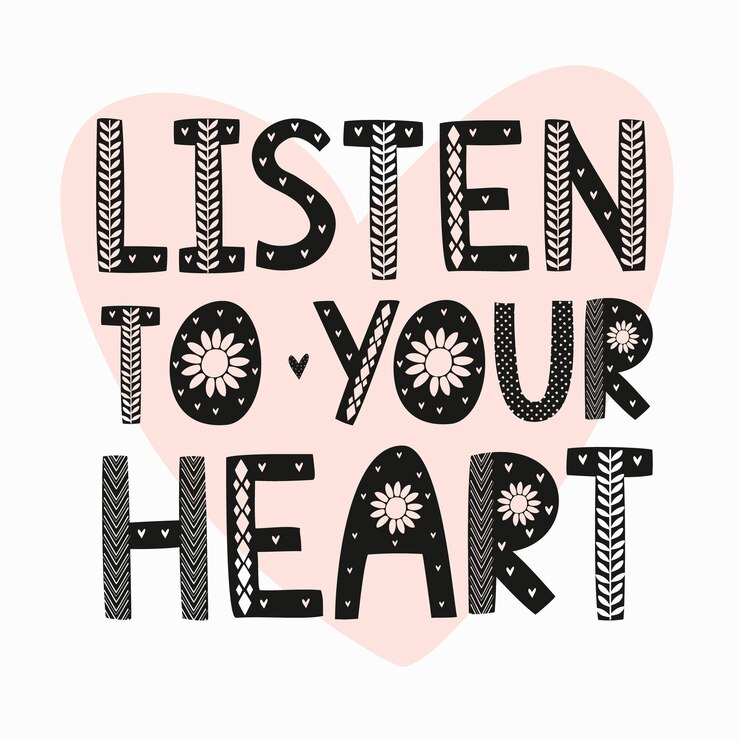 Gratis Vector belettering luister naar je hart