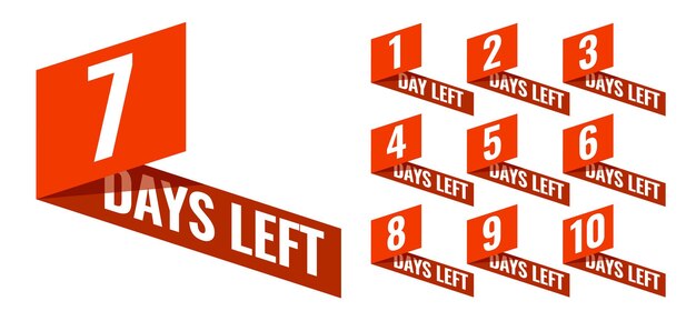 beperkte tijd aanbod countdown sticker met aantal dagen over tag
