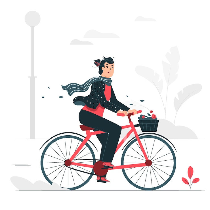 Gratis Vector berijd een illustratie van het fietsconcept
