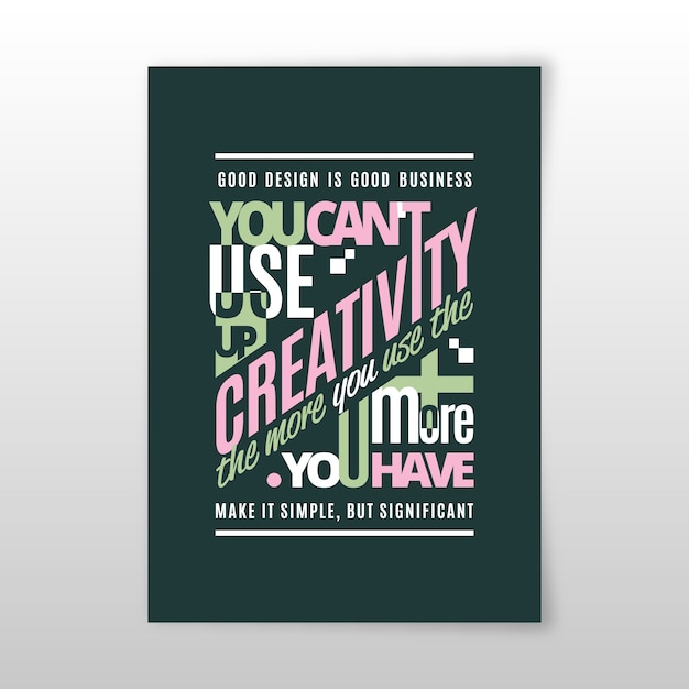 Gratis vector beroemd ontwerp citeert typografische poster