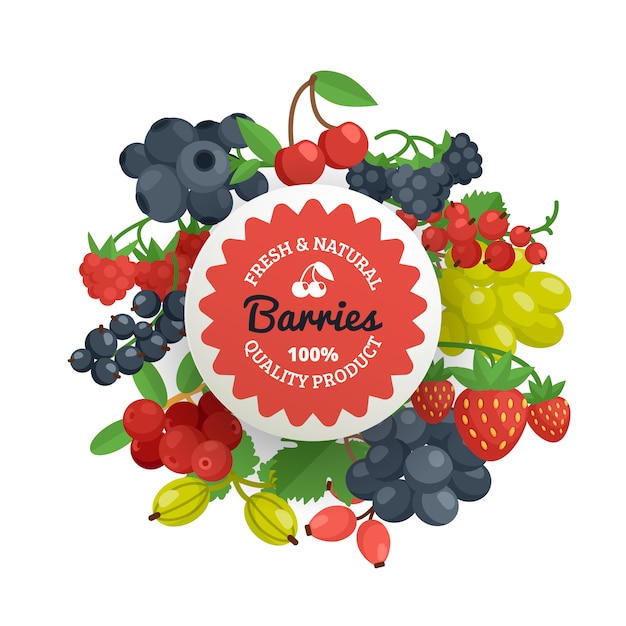 Berries Quality Flat Emblem