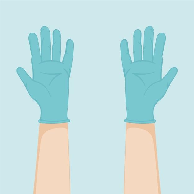 Gratis vector beschermende handschoenen concept