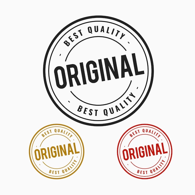 best quality en origineel product stempel in een set van drie