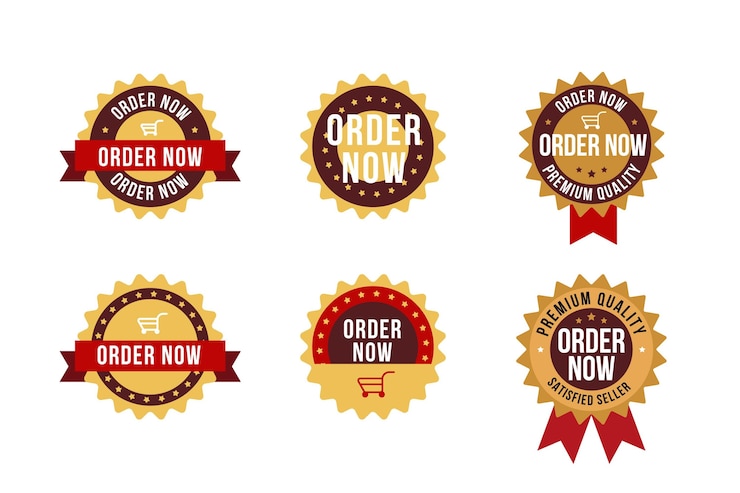 Gratis Vector bestel nu stickerpakket
