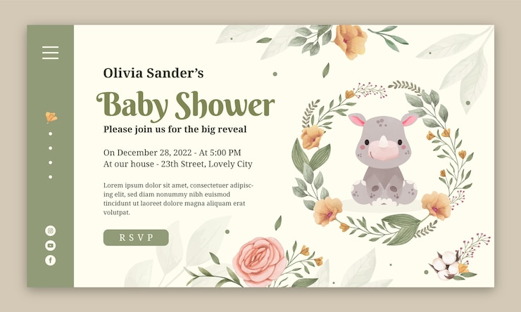 Gratis Vector bestemmingspagina voor aquarel babyshower
