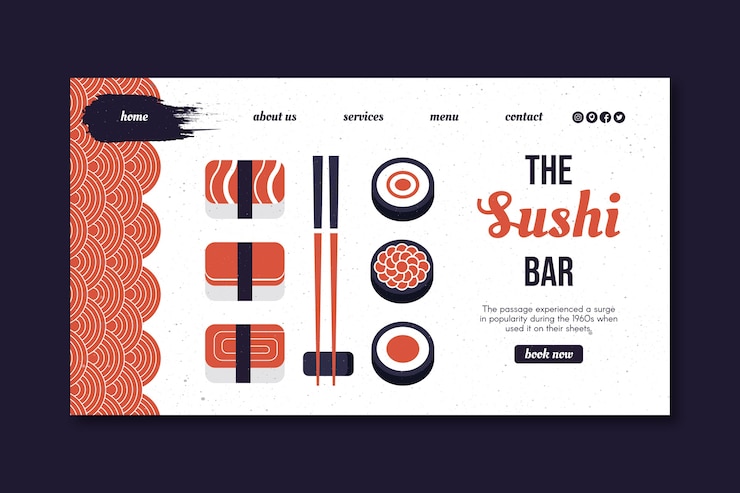 Gratis Vector bestemmingspagina voor japanse restauranttextuur