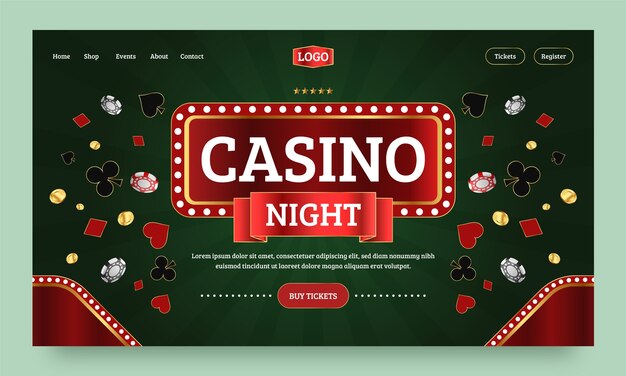 Bestemmingspaginasjabloon voor casino en gokken