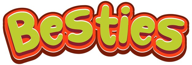 Besties woord logo op witte achtergrond