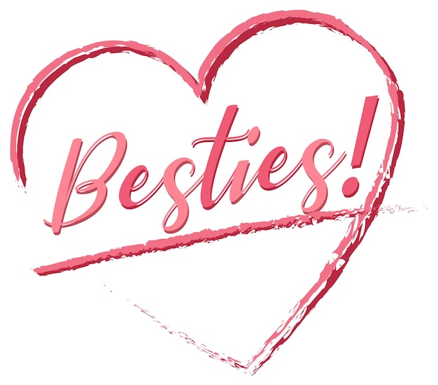 Besties woord logo op witte achtergrond