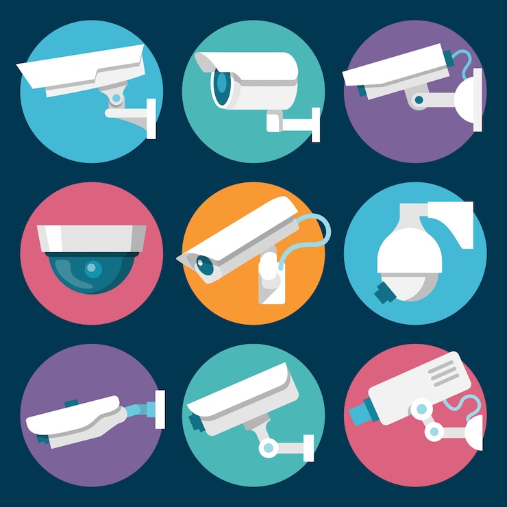 Gratis Vector beveiligingscamera&#39;s