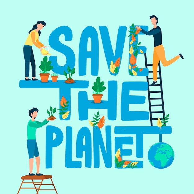 Gratis vector bewaar de planeet illustratie