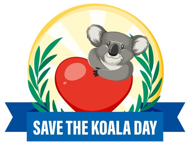 Bewaar het bannerontwerp van de koaladag