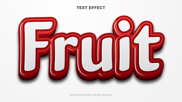 Gratis vector bewerkbaar fruitteksteffect, 3d-teksteffect