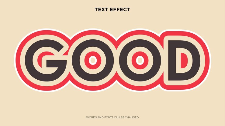 Bewerkbaar goed teksteffect, retro teksteffect