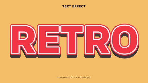 Bewerkbaar retro-teksteffect, 3D-teksteffect