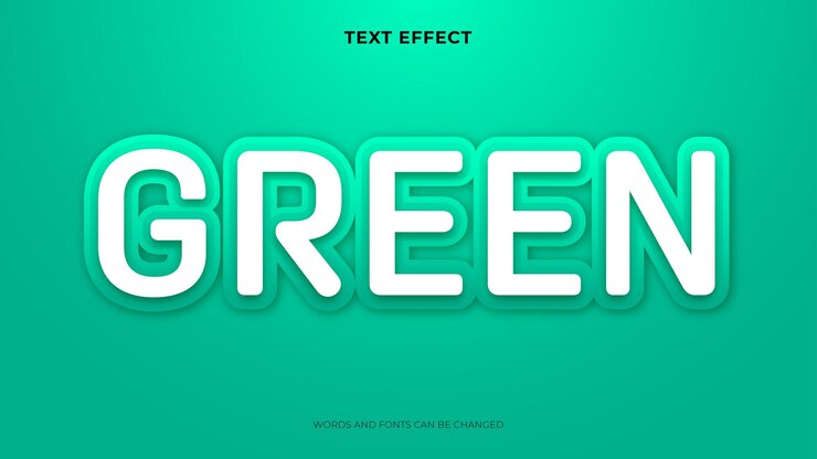 Bewerkbaar teksteffect in groene kleur