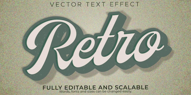 Gratis vector bewerkbaar teksteffect, vintage retro tekststijl