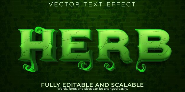 Bewerkbaar teksteffectblad, 3D-groen en tuinlettertype