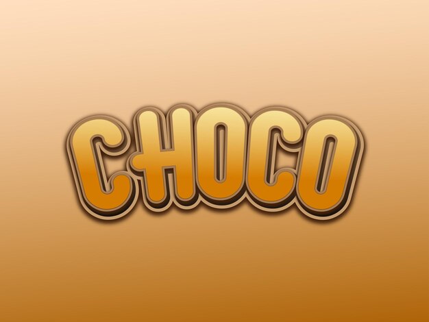 Bewerkbare choco-teksteffectvector