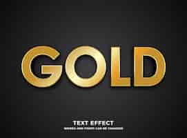 Gratis vector bewerkbare tekst met gouden kleur
