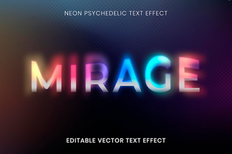 Gratis Vector bewerkbare vectorsjabloon voor teksteffect, neon psychedelische typografie