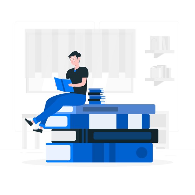 Bibliofiel concept illustratie