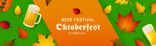 Bierfestival Octoberfest banner met pils