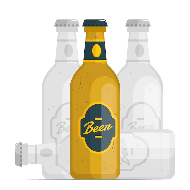 Gratis vector bierfles concept illustratie