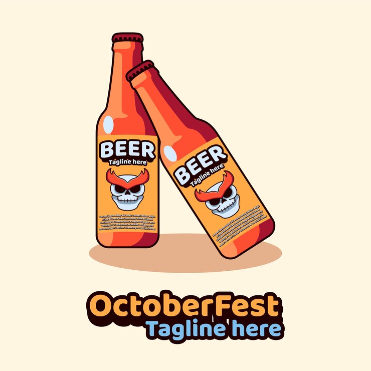 Bierfles icoon mascottes oktober fest